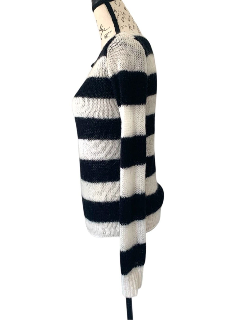 Brandy Melville John Galt Colette Striped Sweater Black & White Size S - Picture 7 of 11